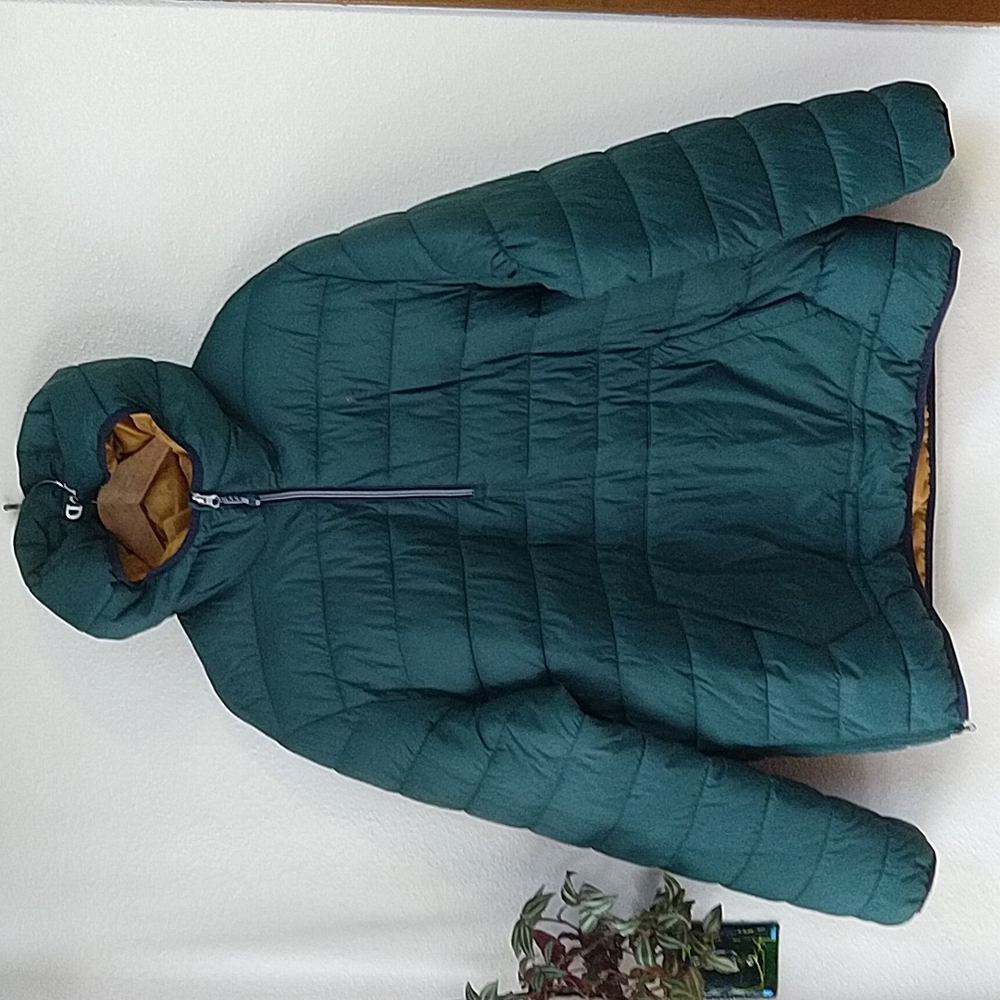Izod Pullover Puffer Hooded Coat Jacket Dark Green Insulated Lightweight XL